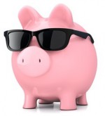 Sparschwein mit Sonnenbrille